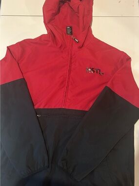 HSTL. Made Men’s Red and Black Hooded Windbreaker
